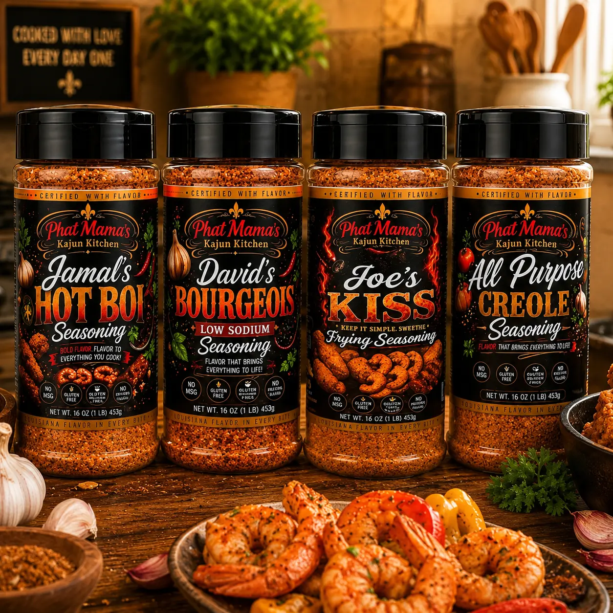 Phat Mama's - Family Flavor Collection 4pk Seasoning Set (Family Size - 16 oz)