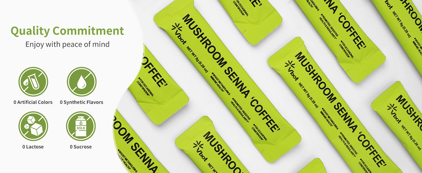 VBOT-Super Organic Mushroom Coffee-Cleansing|Purifying|Detoxifying-Pure Herbal Extracts + Mushrooms- Perfect Formulation- Enhances Immunity|Promotes Healthy Bowel Movements and Intestinal Health-Safe and Effective-Herbal Supplements Beverage Powder