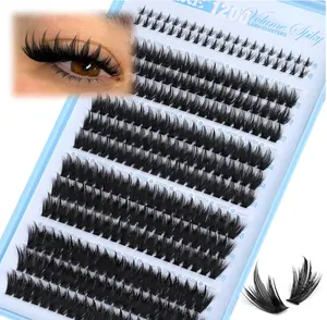 Lash Clusters Wispy 120D Manga Lash Clusters with Lash Spikes 12-18MM D Curly Long Eyelash Clusters Wispy Cluster Eyelash Extensions with Bottom Lashes Anime Individual Lashes Extensions by JIMIRE