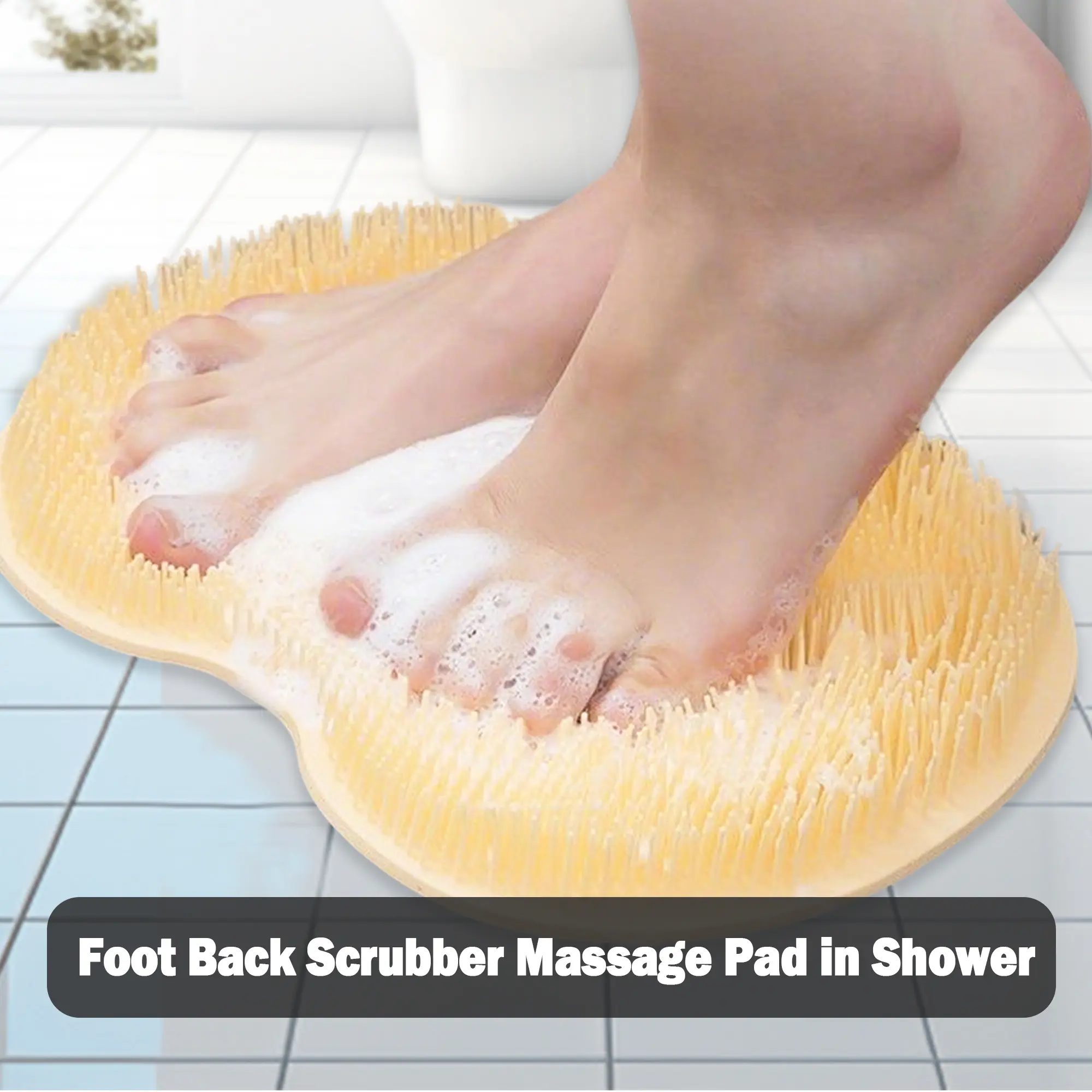 1 count Shower Foot & Back Scrubber, an aid for achieving a deeper clean in the shower