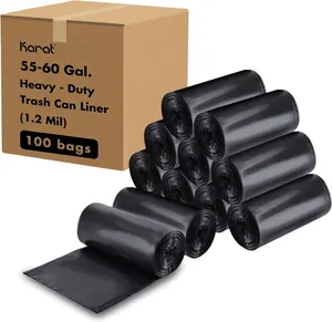 Karat Low Density 55-60 Gallon Trash Can Liner, 38" x 58", 1.2 Mil - 100/Case