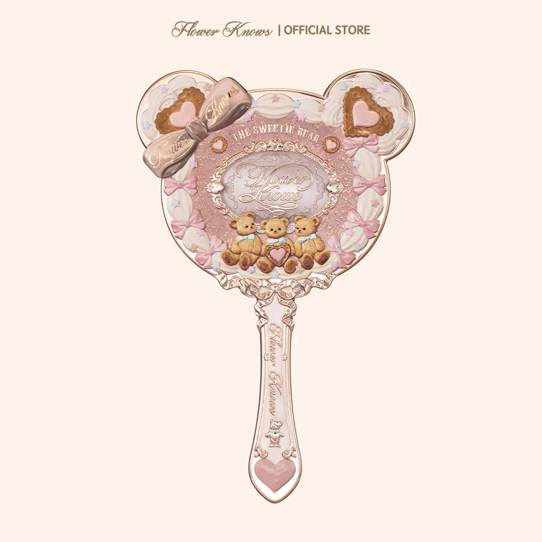 Flower Knows The Sweetie Bear Collection Hand Mirror, Single Item, Gifts for Girlfriend, Girly Feminine Items, Purse Stuffers, Mini Toiletries for Purse, #tiktokshopbacktoschool, #sohochic