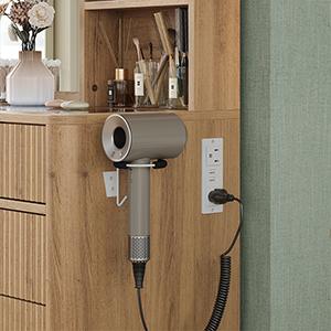 FUSOU 47'' W Fluted Vanity Desk, Makeup Vanity with Power Oultlet, 7 Drawers Vanity with 10 LED Lights and Mirror, 3 Lighting Modes Adjustable, Glass Top, Vanity with Chair for Bedroom, Natural