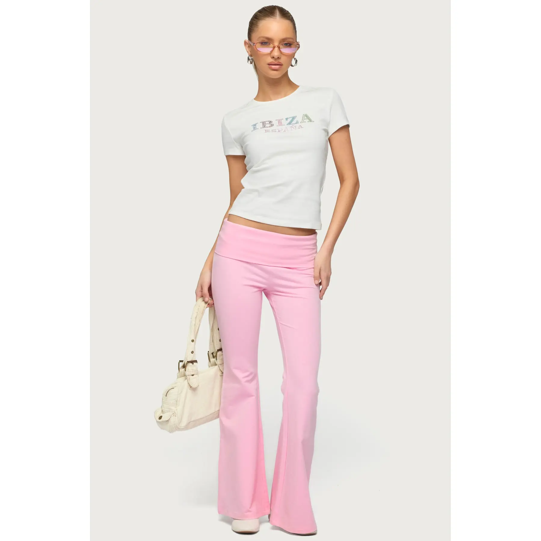 Petite Naomi Foldover Flared Leggings