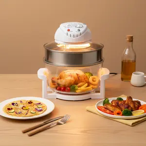 17L 360 Viewable Halogen Air Fryer Oven for Grill Bake Roast Defrost Sterilize home essentials