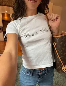 Born to Die Baby Tee Lana Disco Ball Stockholm Style, Y2k, 2000s, Woman Outfit, Cute
