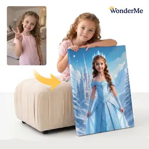 WonderMe The Ice Princess Personalized Portrait - Custom Photo Print for Kids - Professional Quality Wall Art - Perfect for Building Confidence and Sparking Imagination