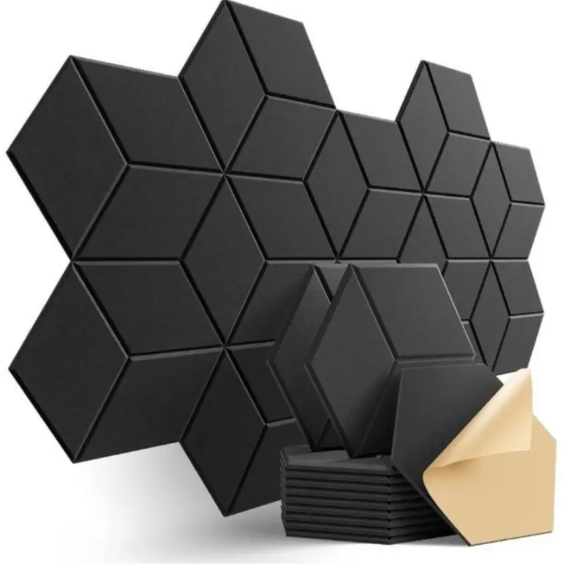 12-Piece Self-Adhesive Soundproof Foam Panels, High-Density Acoustic Insulation, Studio Soundproofing, Ideal for Home Theater and Studio, Flame Retardant Design, Easy Installation, Durable