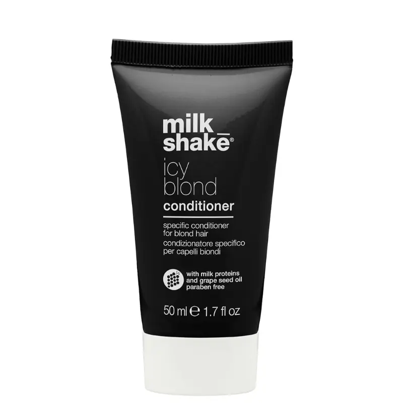 MILK_SHAKE Icy Blond Toning Conditioner, Nourishing Haircare with Black Pigment for Brightening Ash Blonde Tones, Hydrating Formula, 8.4 fl oz, Purifying