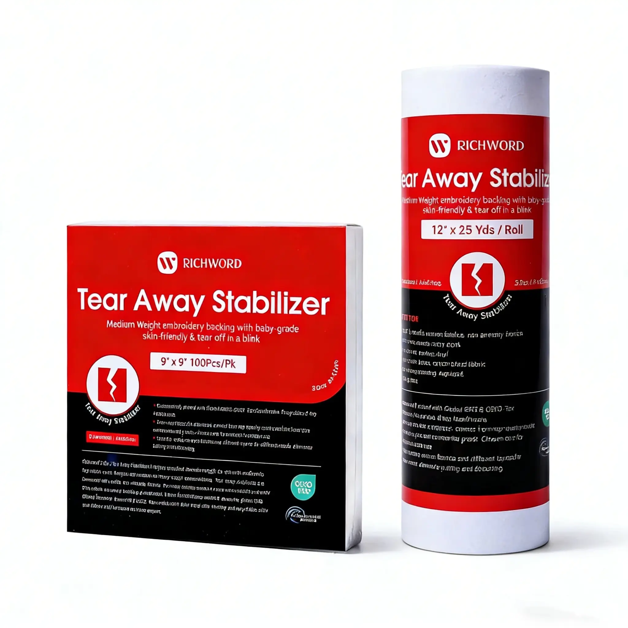 BAI Tear Away Embroidery Stabilizer Backing, 2.0 oz Medium Weight, Clean Tear, for Machine Embroidery