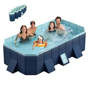3M PVC Folding Swimming Pool 3.0M Large Non-Inflatable Backyard Pool for Kids & Adults 1900L Capacity Durable PVC Construction Easy Setup Summer Outdoor Fun