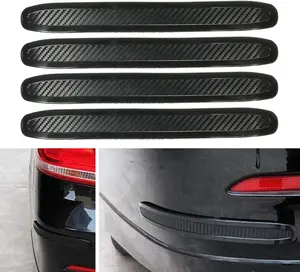 4pcs Black Anti-Collision Patch Bumper Guard Strip Anti-Scratch Bumper Protector Trim Universal for Cars SUV Pickup Truck