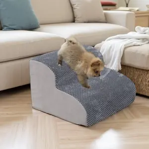 ‌Non-Slip Dog Ramp for Small Pets High Density Foam Steps Extra Wide Design for Beds Couch Sofa Assist Injured Senior Dogs Cats‌ Home