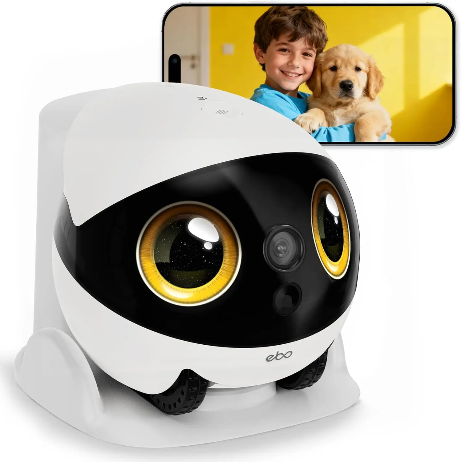 Enabot EBO Air 2S FamilyBot Home Robot Camera: 2.5K Indoor Pet Cam, Movable Robot Camera, 2-Way Video, Auto-Recharge, Long Battery Life, Custom Facial Image, Night Vision campingessentials tiktokshopbacktoschool homeessentials