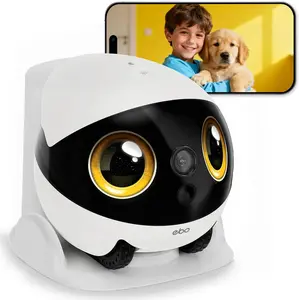 Enabot EBO Air 2S FamilyBot Home Robot Camera: 2.5K Indoor Pet Cam, Movable Robot Camera, 2-Way Video, Auto-Recharge, Long Battery Life, Custom Facial Image, Night Vision