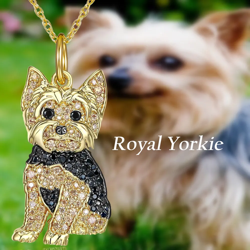 Fashion Animal Charms Necklaces for Women, Cute Yorkshire Terrier Zinc Alloy Pendant with Stainless Steel Chain, Daily Wear Gift for Dog Lovers, Women's Fashion, Zinc Alloy Pendant, Cute