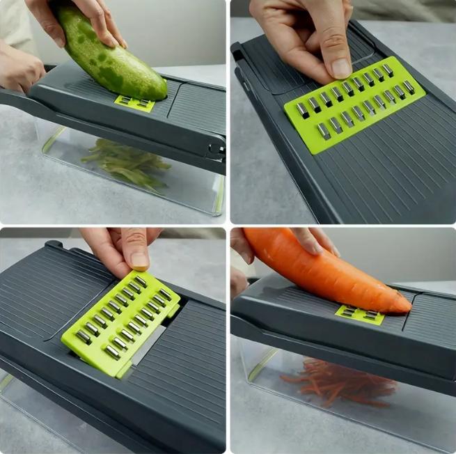 16-in-1 Multifunctional Vegetable Chopper Garlic & Onion Grater Kitchen Slicer with Auto Off Feature for Efficient Cooking