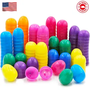 100-Pack Fillable Plastic Easter Eggs with Hinge, 2.3" Assorted Colors (100-Pack)
