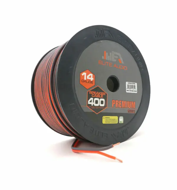 Elite Audio EA-PRM14G-SPWR 14-Gauge CCA Speaker Wire - 400ft Premium Car Power Cable for Subwoofers, Amplifiers & Car Audio Accessories