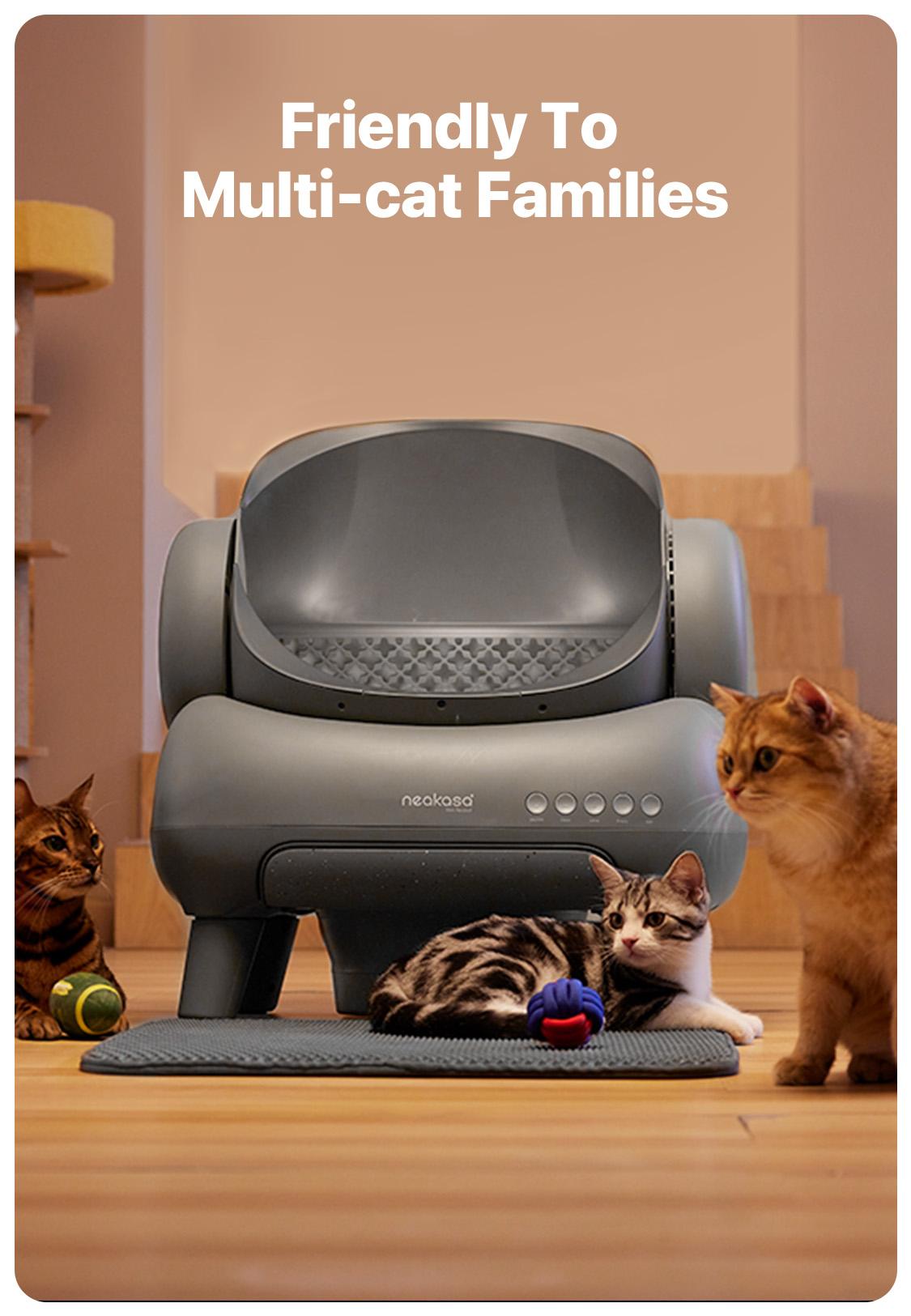 Neakasa M1 Open-top Self-cleaning Cat Litter Box with APP Control, Odor-Free Waste Disposal Includes Trash Bags, Great for cats up to 33 lbs