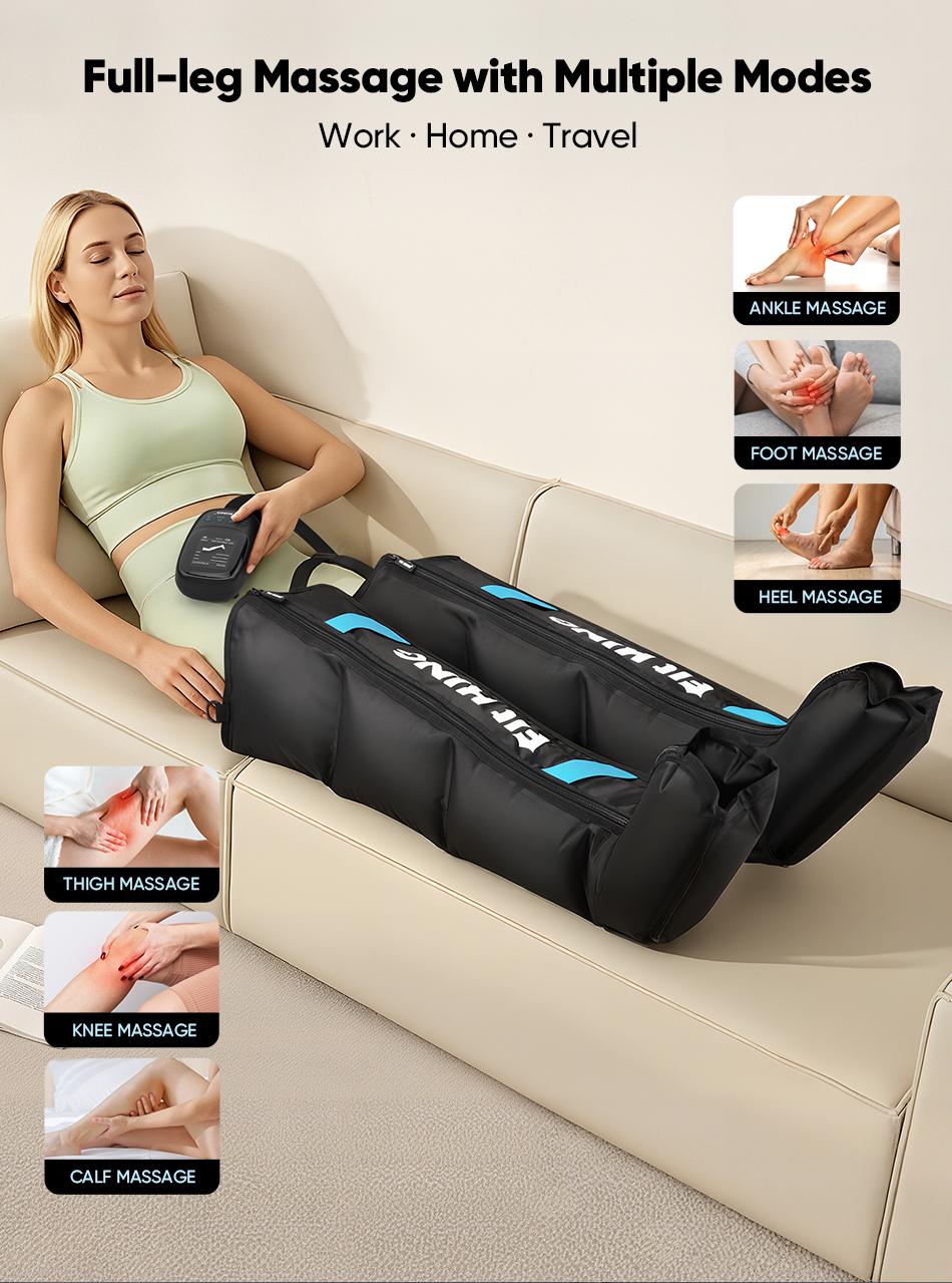 FIT KING Leg Massager Fast Recovery System, Calf & Thigh & Foot Air Massage Boots, for Faster Circulation and Better Muscle Recovery - FSA/HSA Eligible After Exercise