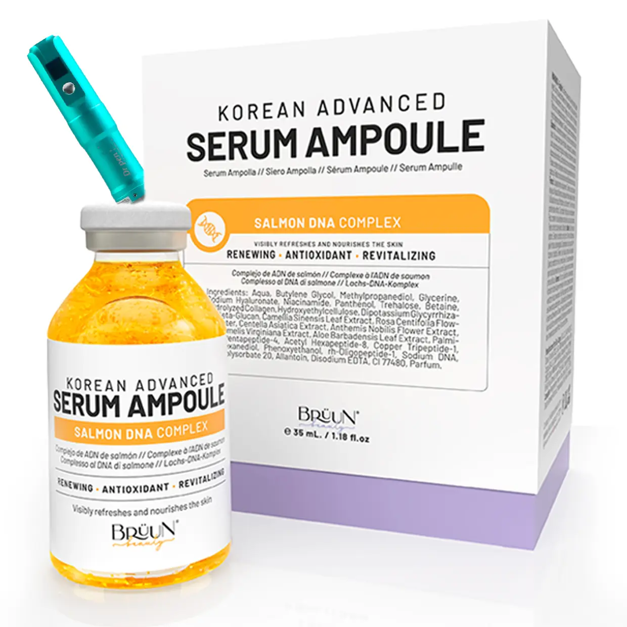 BRÜUN SD Bundle A6s  - Control Salmon DNA Ampoule - MicroNeedling Korean Serum PDRN Skincare Bundle collagen recovery