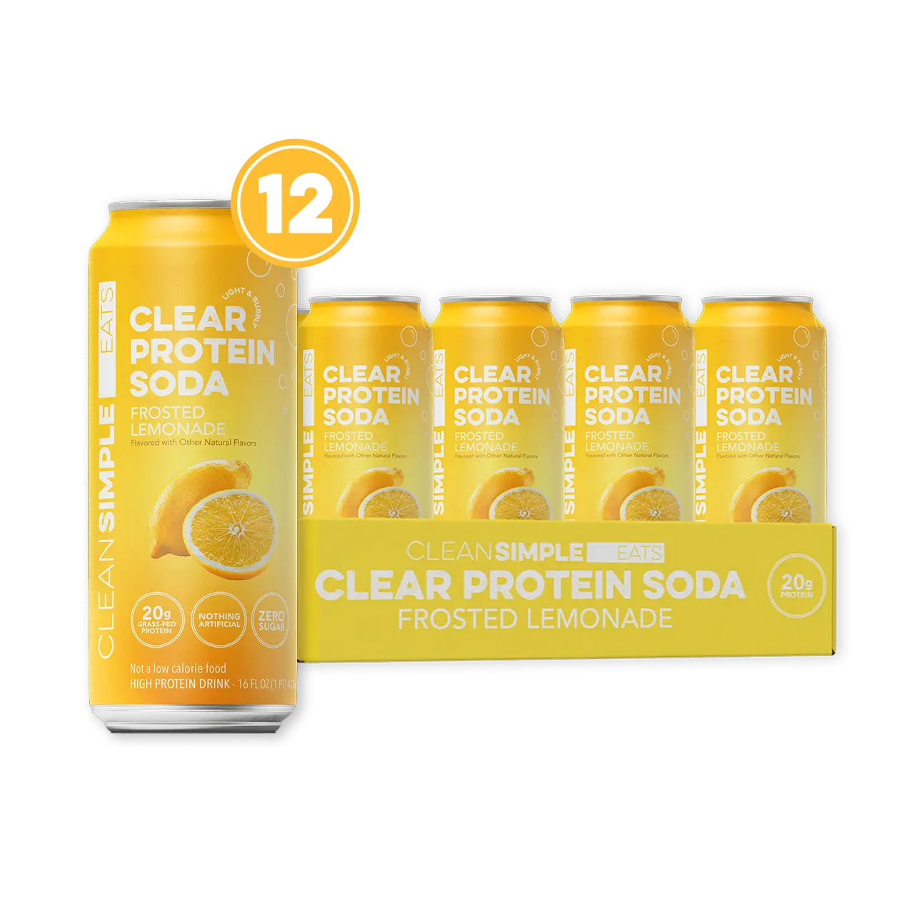 Clear Protein Soda: Frosted Lemonade (16 Oz. | 12 Pack)