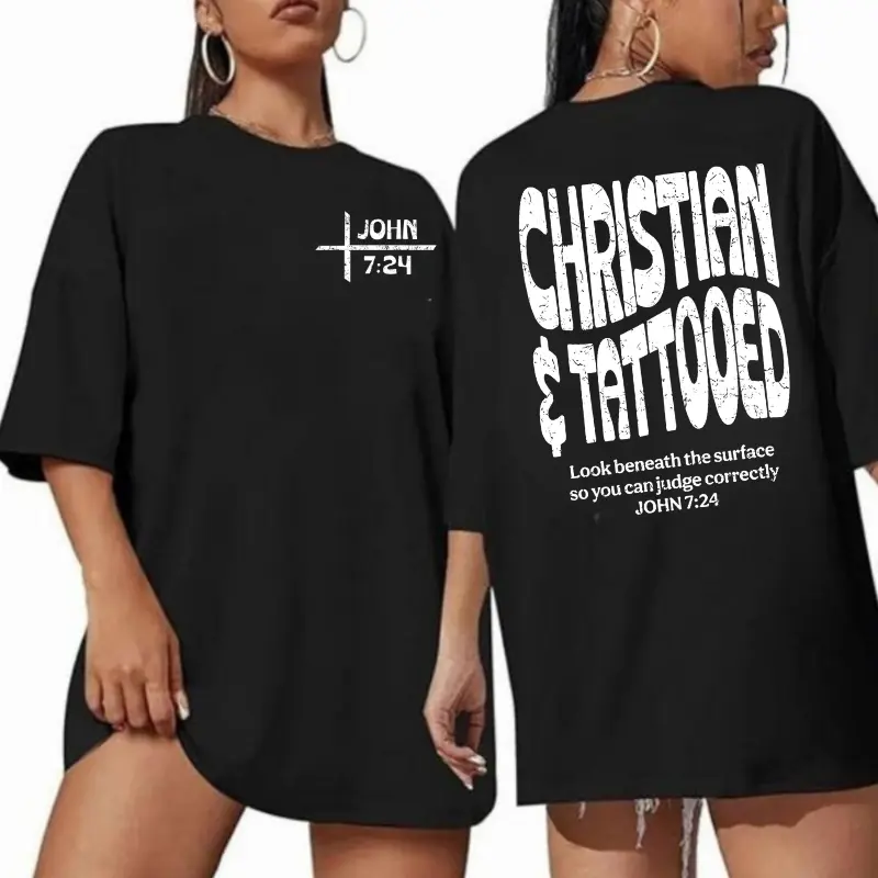 Christian & Tattooed Christian Washed 2026 Shirt, Christian t shirts, Vintage I Love Jesus Shirt, Menswear Top, Trending Top, men's graphic tees-father's day gifts-men's shirt