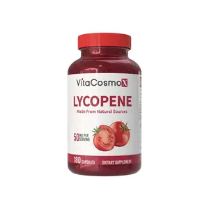 VitaCosmoX Lycopene 50 mg Standardized to 5% - 180 Vegan Capsules | Plant-Based Antioxidant Support for General Wellness
