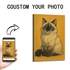 Customized pet portrait posters to decorate your home and turn your cats and dogs into works of art. High-resolution pet photo printing makes for personalized and adorable gifts, perfect for personal use or as presents.