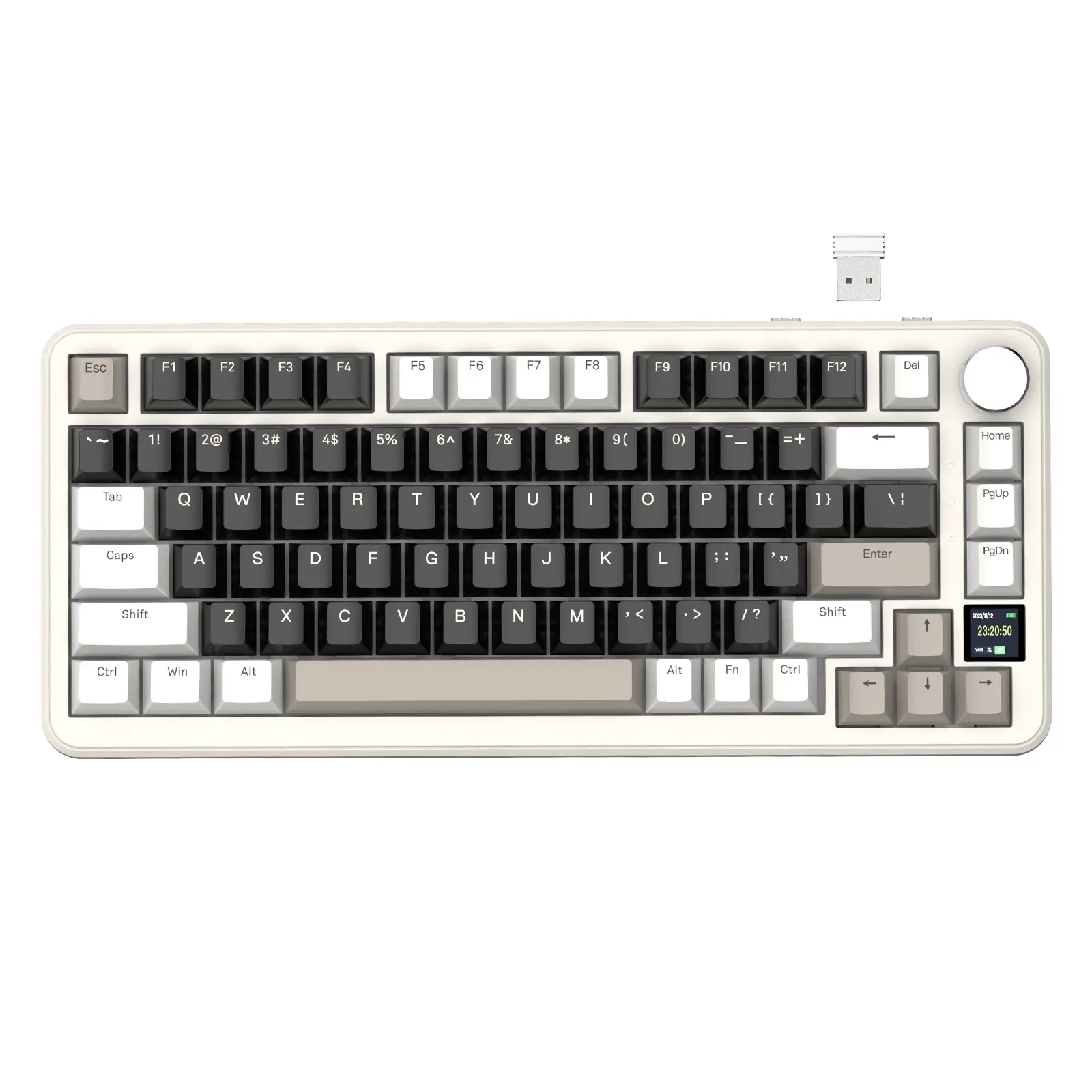 ATTACK SHARK X85Pro 75% Wireless Gasket Gaming Keyboard with Screen,Triple-Mode Mechanical Gaming Keyboard,Hot Swappable,2.4GHz Wireless/Bluetooth/USB-C,TFT Display & CNC Knob,RGB,QMK Custom for PC/MAC-Cheese/Linear Blueberry Switch