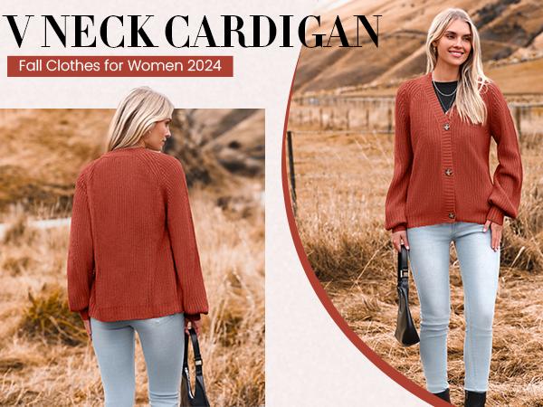 Women's 2025 Fall Chunky Knit Cardigans Open Front Long Sleeve V Neck Button Loose Cardigan Sweaters Christmas Casual Womenswear Soft Knitwear Women's 2025 Fall Chunky Knit Cardigans Open Front Long Sleeve V Neck Button Loose Cardigan Sweaters Christmas Casual Womenswear Soft Knitwear