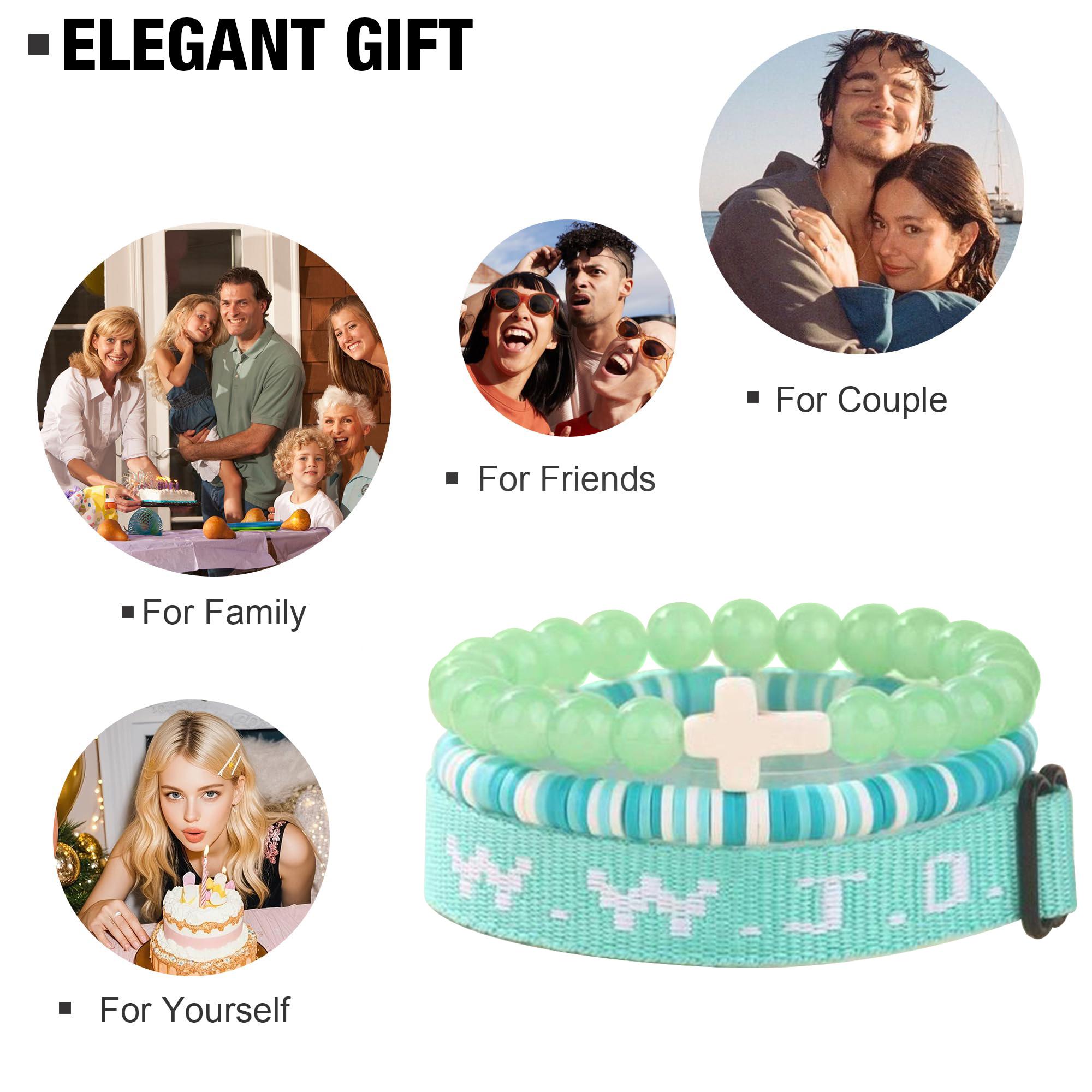 SeSe Code WWJD Beaded Bracelet With Cross Charm Adjustable And Stackable Jewelry For Sweet Girls Daily Wear