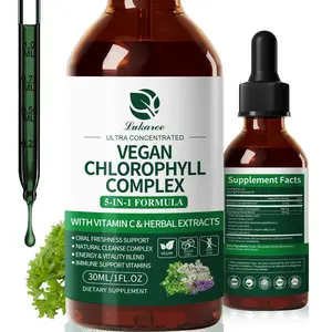 Lukaree Vegan Chlorophyll Liquid Drops 200mg, Advanced Liquid Chlorophyll for Natural Cleansing & Immune Health, Internal Deodorant, Skin & Gut Health, Sugar-Free, Non-GMO, 1 Fl Oz