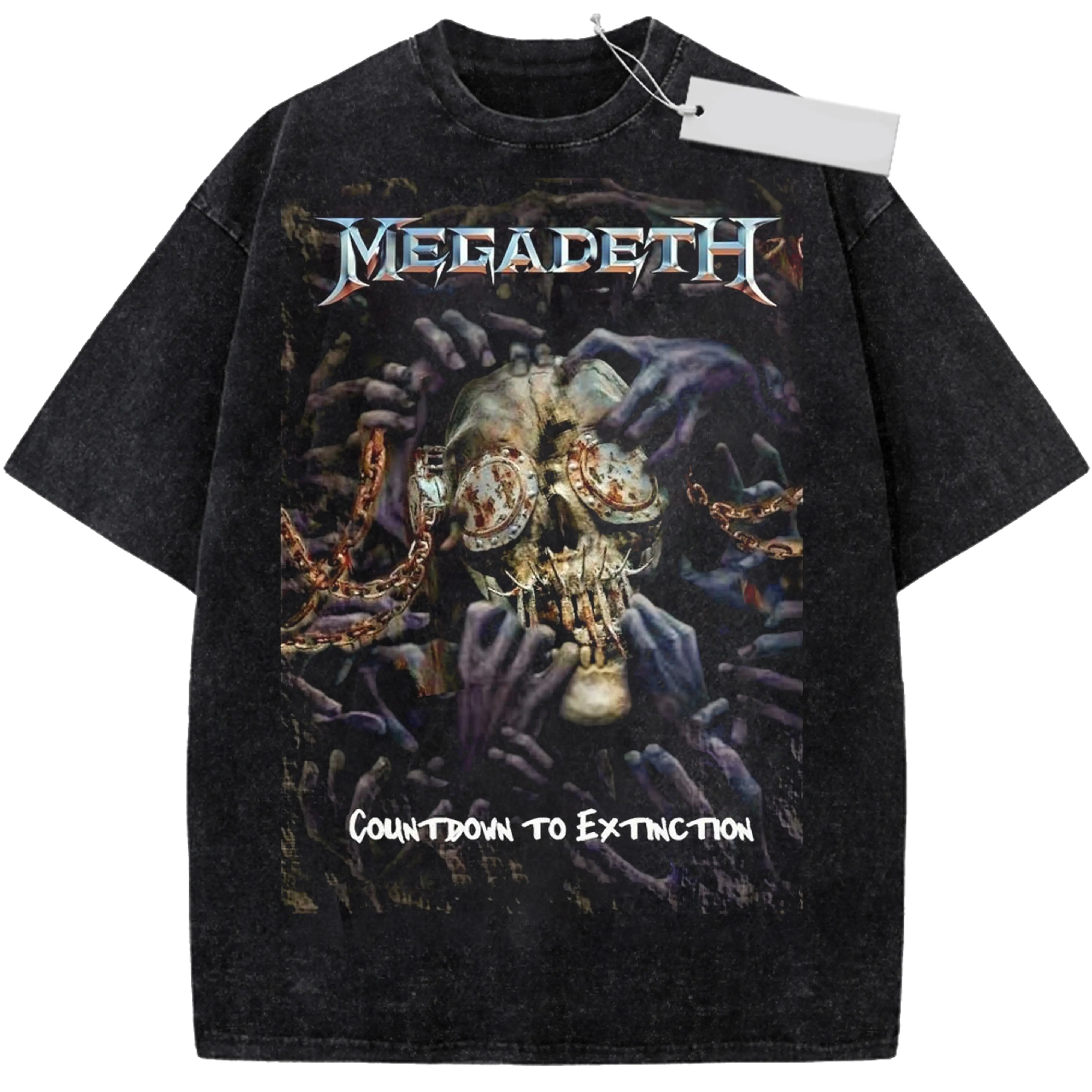 Megadeth Countdown To Extinction Graphic T-Shirt, Heavy Metal Band Skull Artwork Tee, Retro Rock Concert Streetwear Shirt, Summer Music Festival Outfit, Cool Metal Fan Gift For Him Her