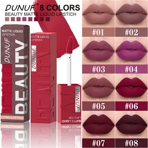 DUNUF BEAUTY  Matte Gloss Lip Color, with a square tube design, offers long-lasting color, water resistance, and is not prone to smudging. It provides long-lasting makeup coverage and is a lip color that enhances complexion in an elegant style.