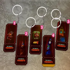 Five Nights at Freddy's 2 Film Ticket Charm Keychain, Video Game Keychain Charm