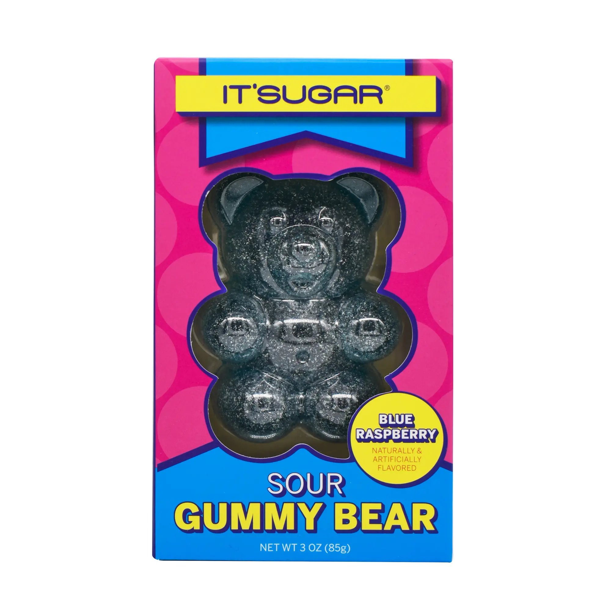 IT'SUGAR 3oz Blue Raspberry Sweet-Sour Sugar Bears Candies - Chewy Tangy Gummy Snack, Ideal for Cupboard Storage, Sharing with Friends