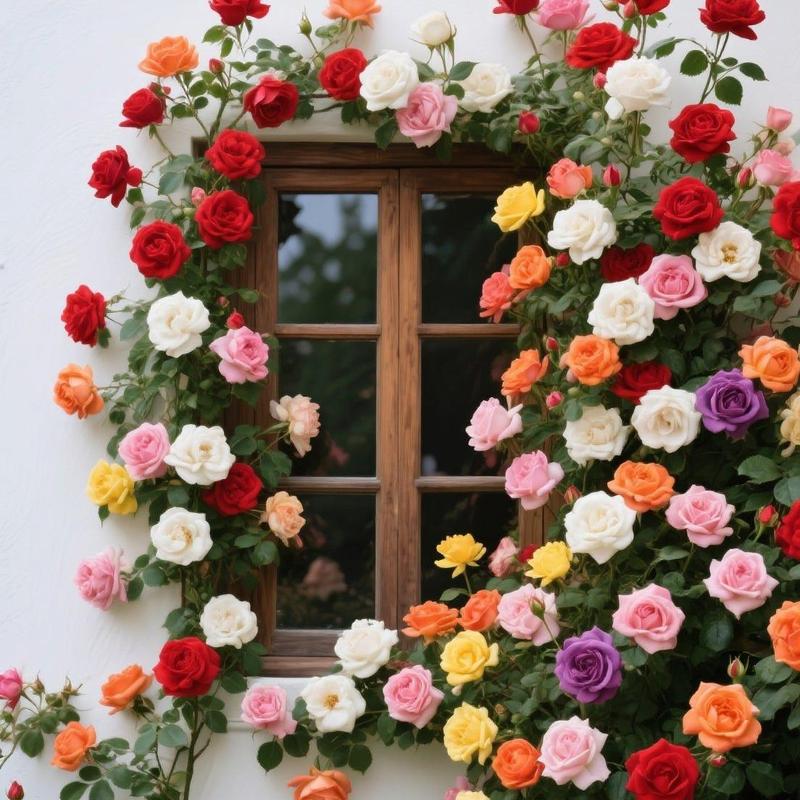 200pcs-Multicolor Climbing Rose Seeds – Romantic Rose Vines for Garden Arches, Fences & Fairytale Walls