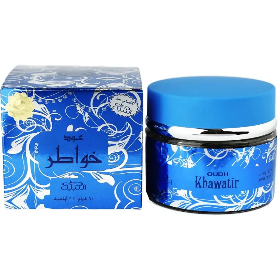 Nabeel Bakhoor Oudh Khawatir Scented Incense, Floral Aromatic Scent with Sandalwood, Jasmine, Rose & Vanilla, Unisex Home Fragrance, 60 gm