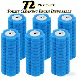 72 Pack Disposable Toilet Brush Heads, Three Colors, Durable Plastic, Suitable for Home Outdoor Portable Use, No Handle Included
