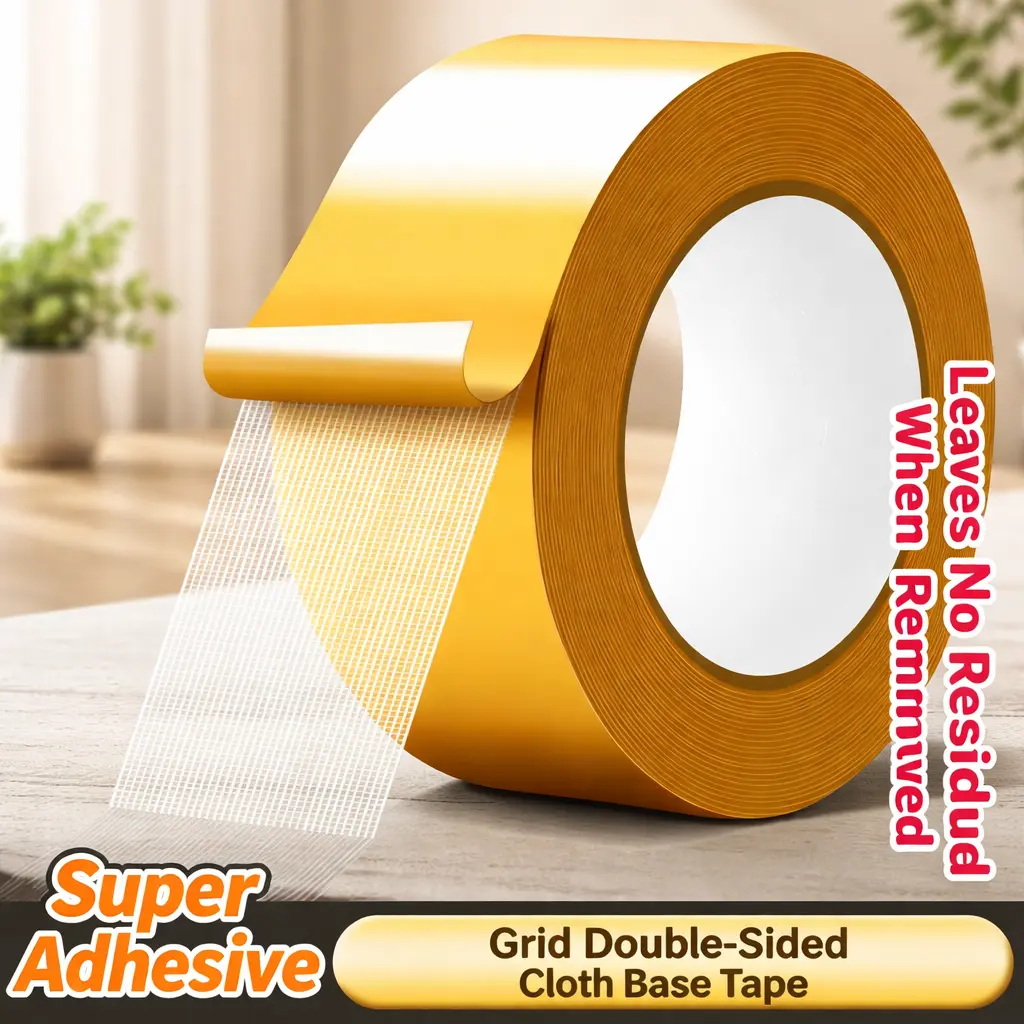 High-Strength Double Sided Tape Waterproof Anti-Slip Adhesive for Carpet Wallpaper Balloons 2 Inch Wide 33Ft Length Super Strong Adhesion