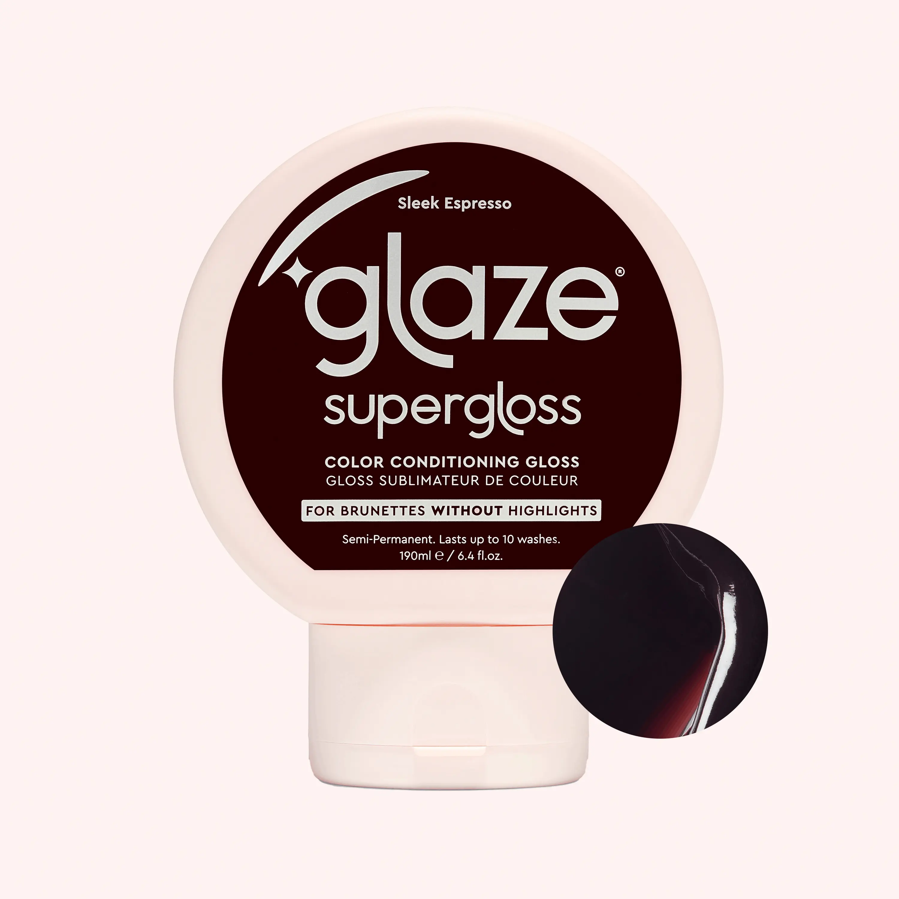 Supergloss Sleek Hair Color, 190ml Espresso Dark Brown Haircare Product for Brunettes with Fragranced Plant Oils