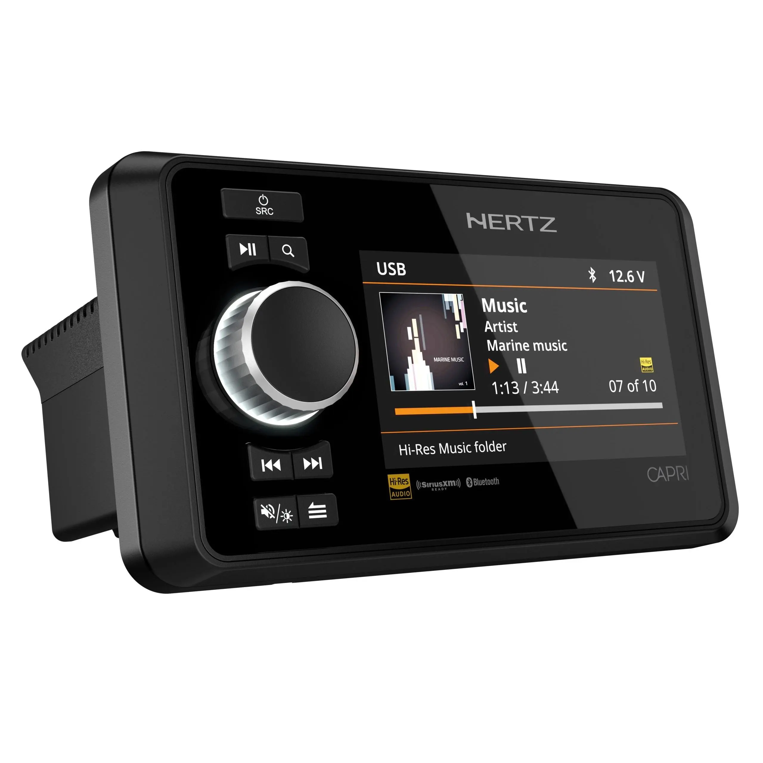 Hertz CAPRI H100 4.3" Color Marine Digital Media Receiver with 4-Zone Audio Control