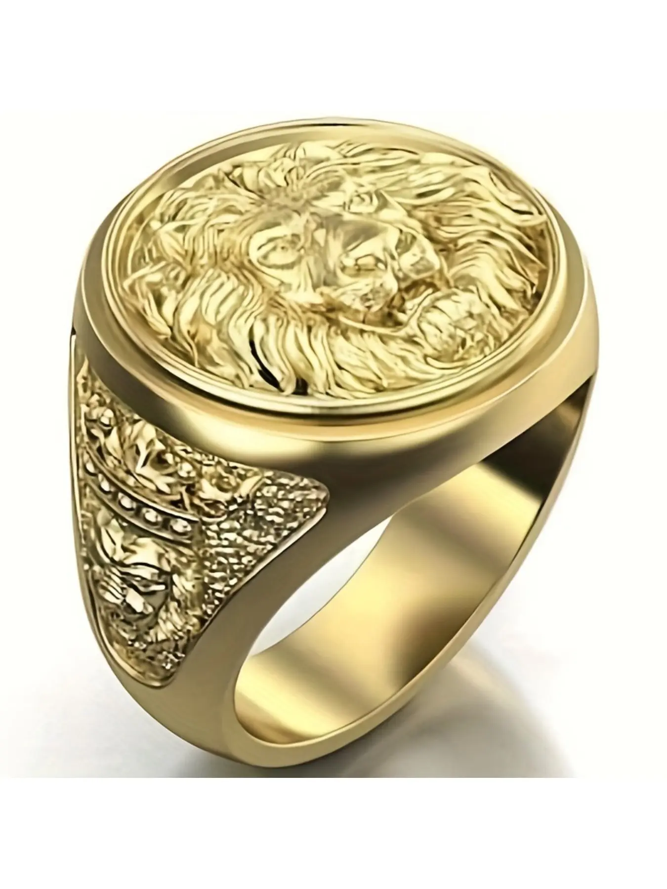 Men's Fashion Lion Pattern Copper Ring, Elegant Wedding Engagement Party Jewelry Gift, Stylish Accessory for Special Occasions, Statement Rings, Engagement Wedding Bands