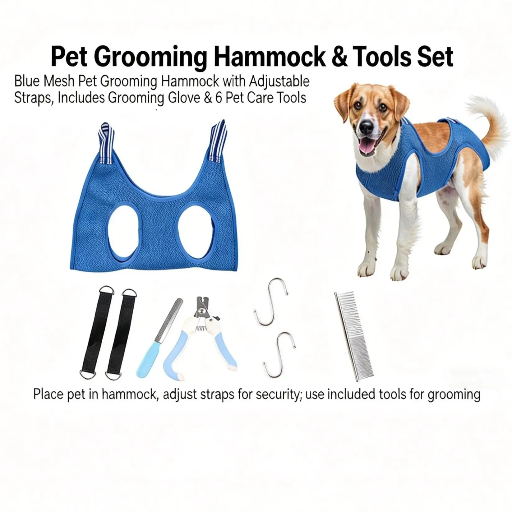 Dog Grooming Hammock Restraint Bag for Cats Small Medium Dogs, Upgraded Breathable Mesh Dog Sling Holder for Grooming, Nail Clipping, Trimming, Ear/Eye Care（Without a fixed base）#petlovers