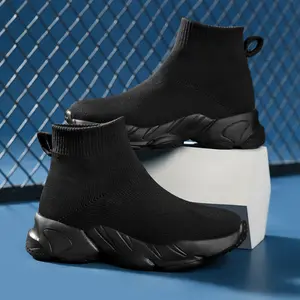 Cloud Shoes Black Sock Sneakers for Kids 3-14, Unisex Slip-On Shoes for Boys & Girls, Ultra Soft Breathable Knit Upper, Cloud-Like Cushioning, Non-Slip Durable Sole, Trendy One-Piece Design, Perfect for School, Playground, Travel & Daily Wear