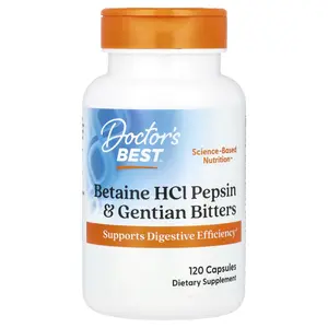 Doctor's Best Betaine HCl Pepsin & Gentian Bitters, 120 Capsules