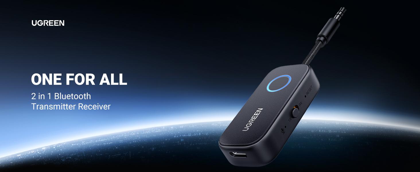 UGREEN Bluetooth 5.2 3.5mm Audio Transmitter/Receiver Adapter for Airpods or Headphones,  for Flight, TV, Car Stereo, MP3 Headset Microphone-TikTokShopBlackFriday ,Tiktokshopstockup