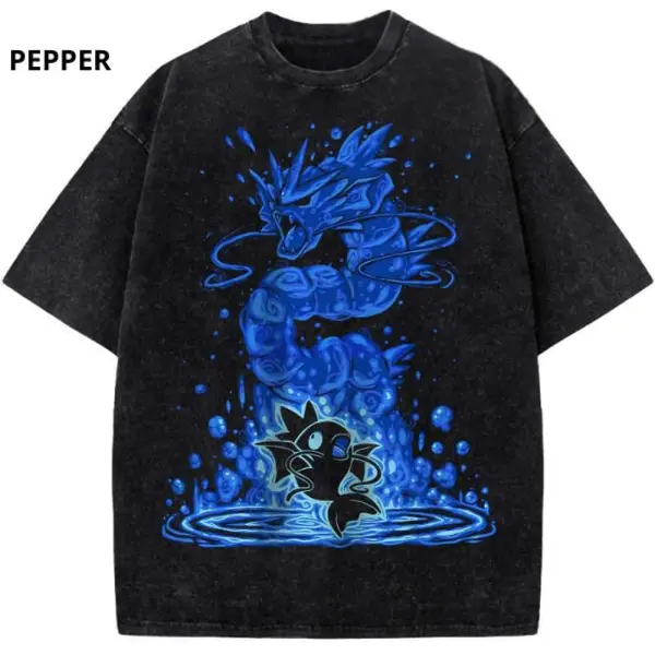 Magikarp Shirt, Gyarados Shirt, Anime Shirt, Vintage Tee- Unisex Menswear & Womenswear - Streetwear Tops - Casual Cotton Crewneck Shortsleeve Tshirt